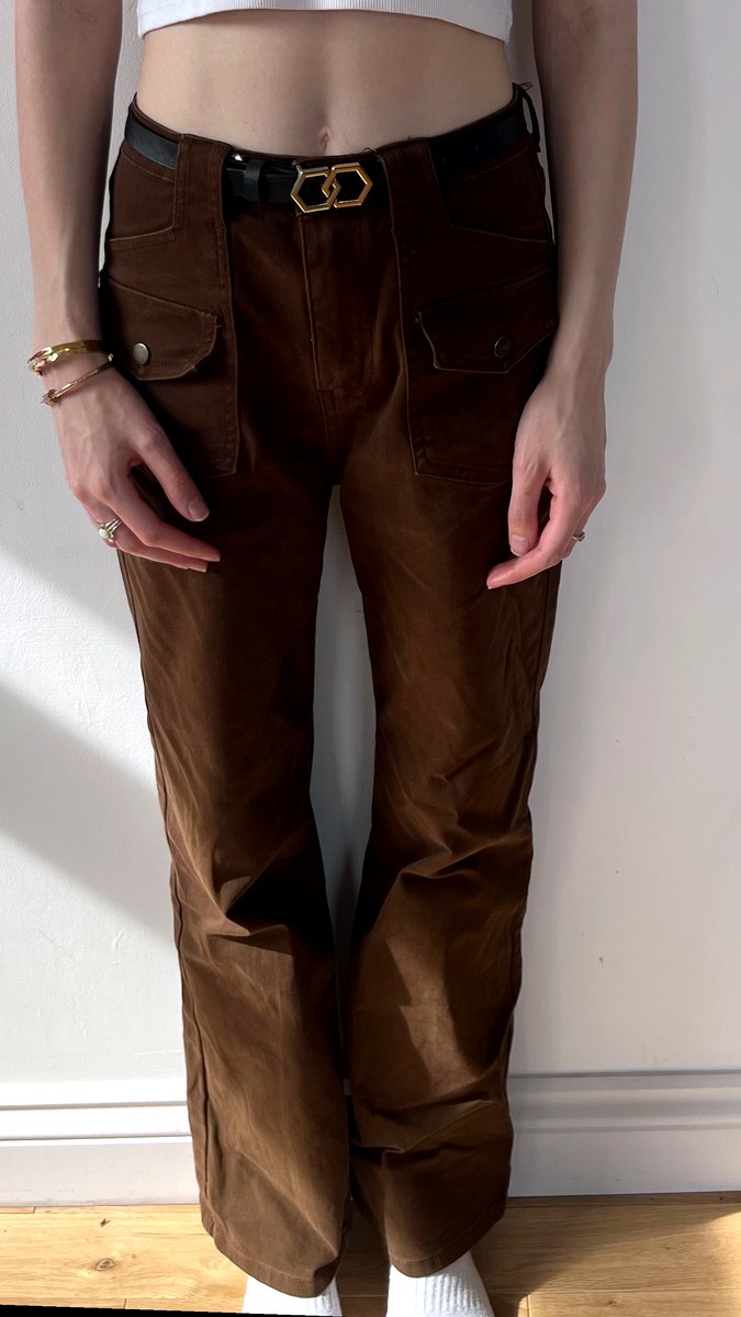 Brown wide leg trousers